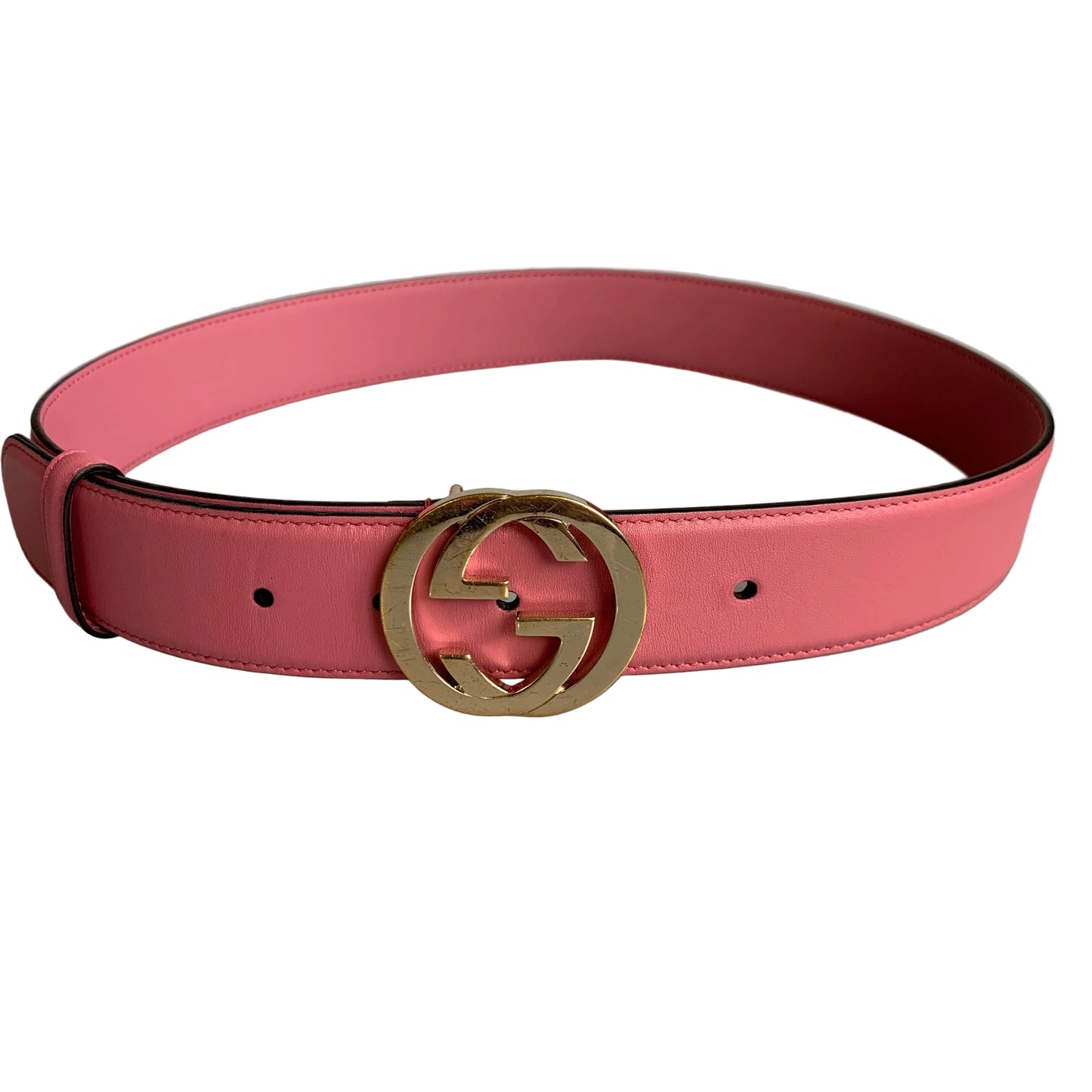 Gucci pink Leather Belt authentic with COA size 80 cm 32”