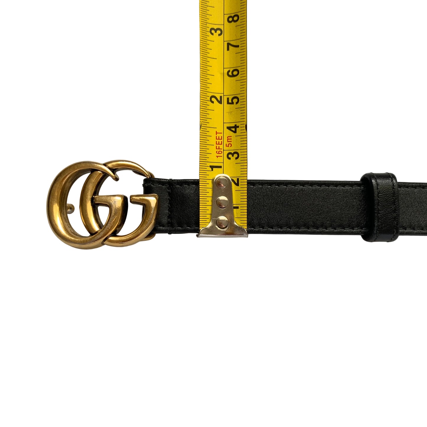 Gucci GG buckle black leather belt Authentic with COA size 85cm 34 inch