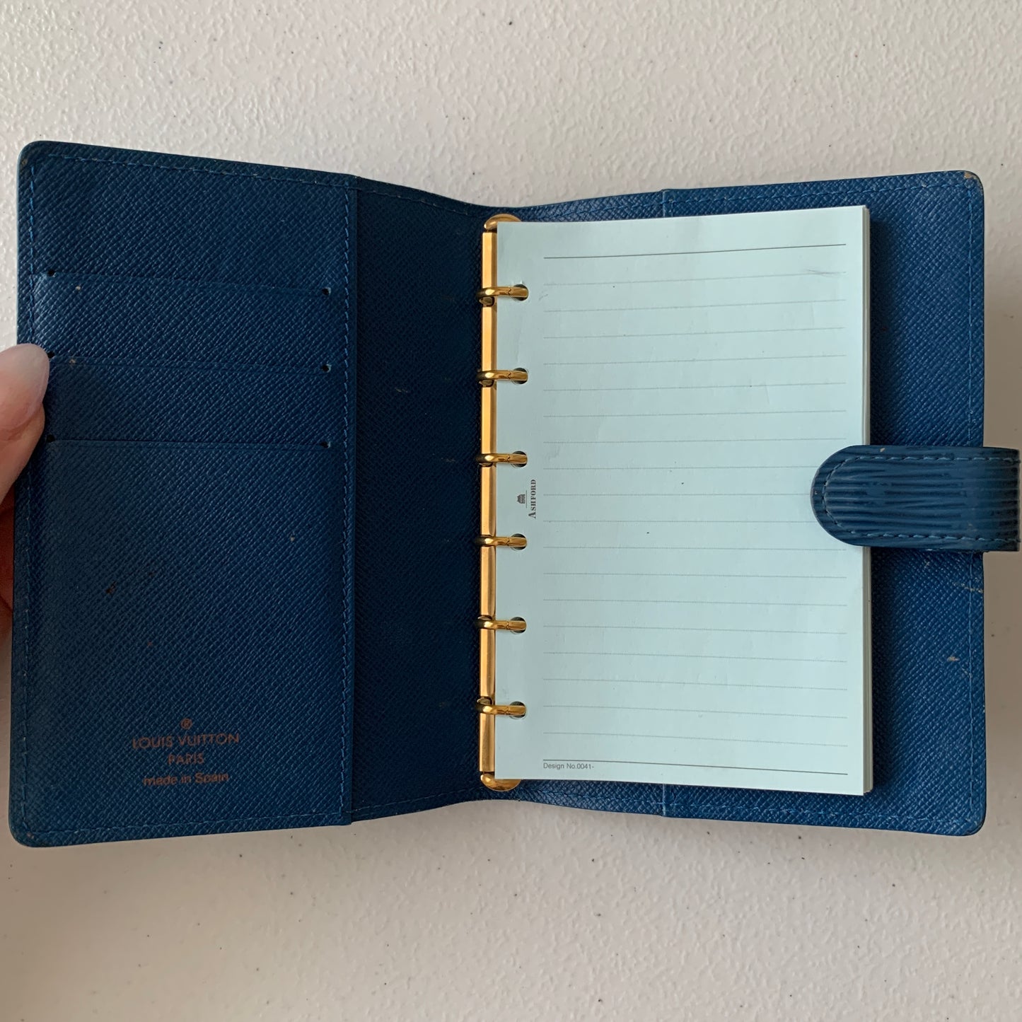 Louis Vuitton Blue epi leather Agenda PM CA0010 authentic with COA