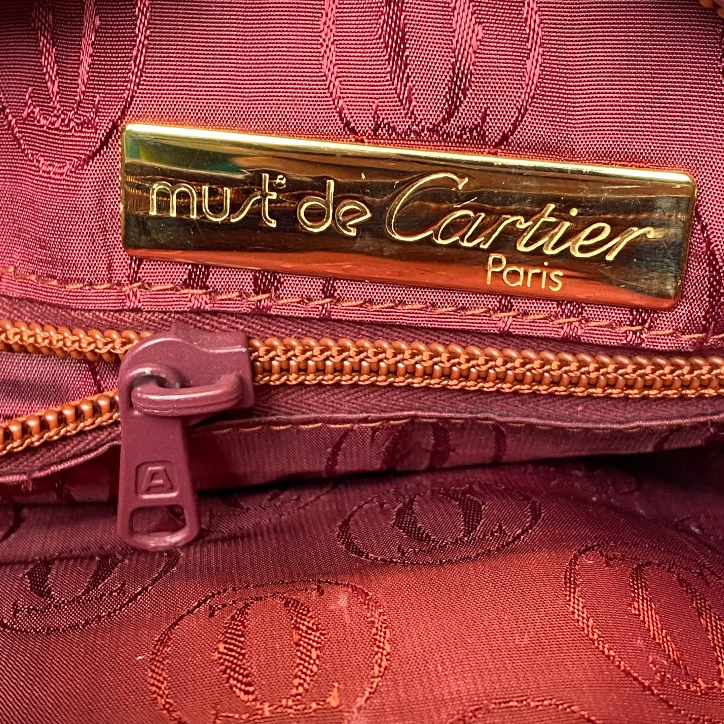 Cartier burgundy leather crossbody bag Authentic with COA