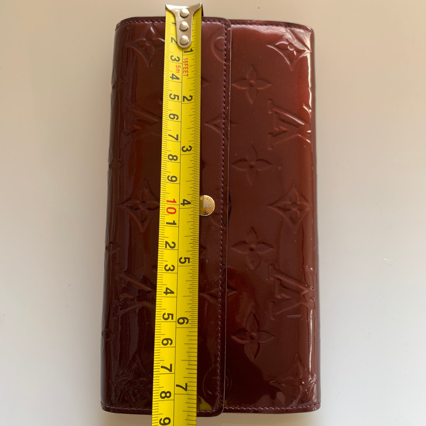 Louis Vuitton monogram vernis rouge women’s long wallet authentic with COA TS 2
