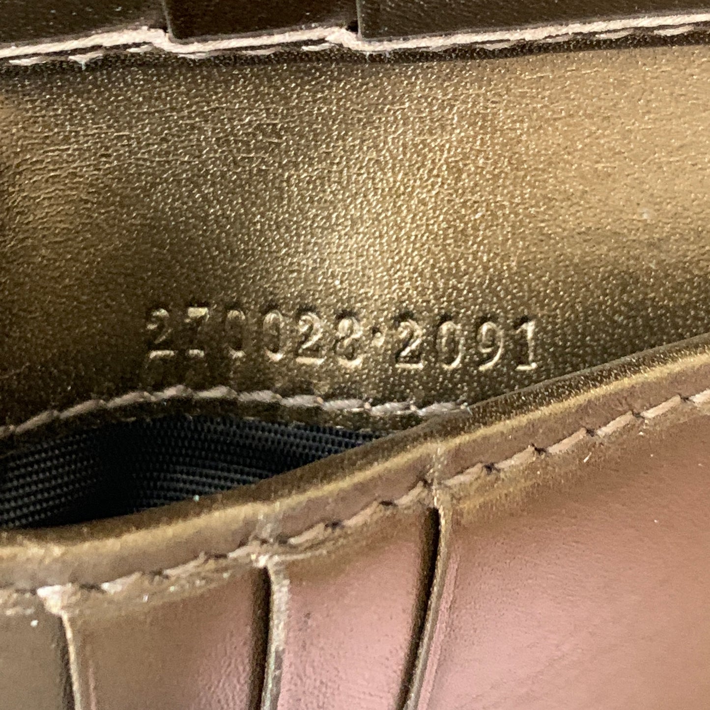 Gucci GG monogram bronze leather compact wallet authentic with COA and box