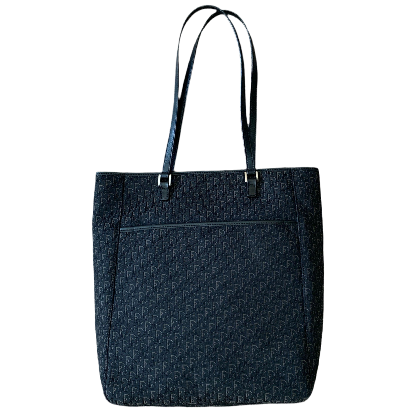 D1004 Christian Dior trotter black canvas tote bag