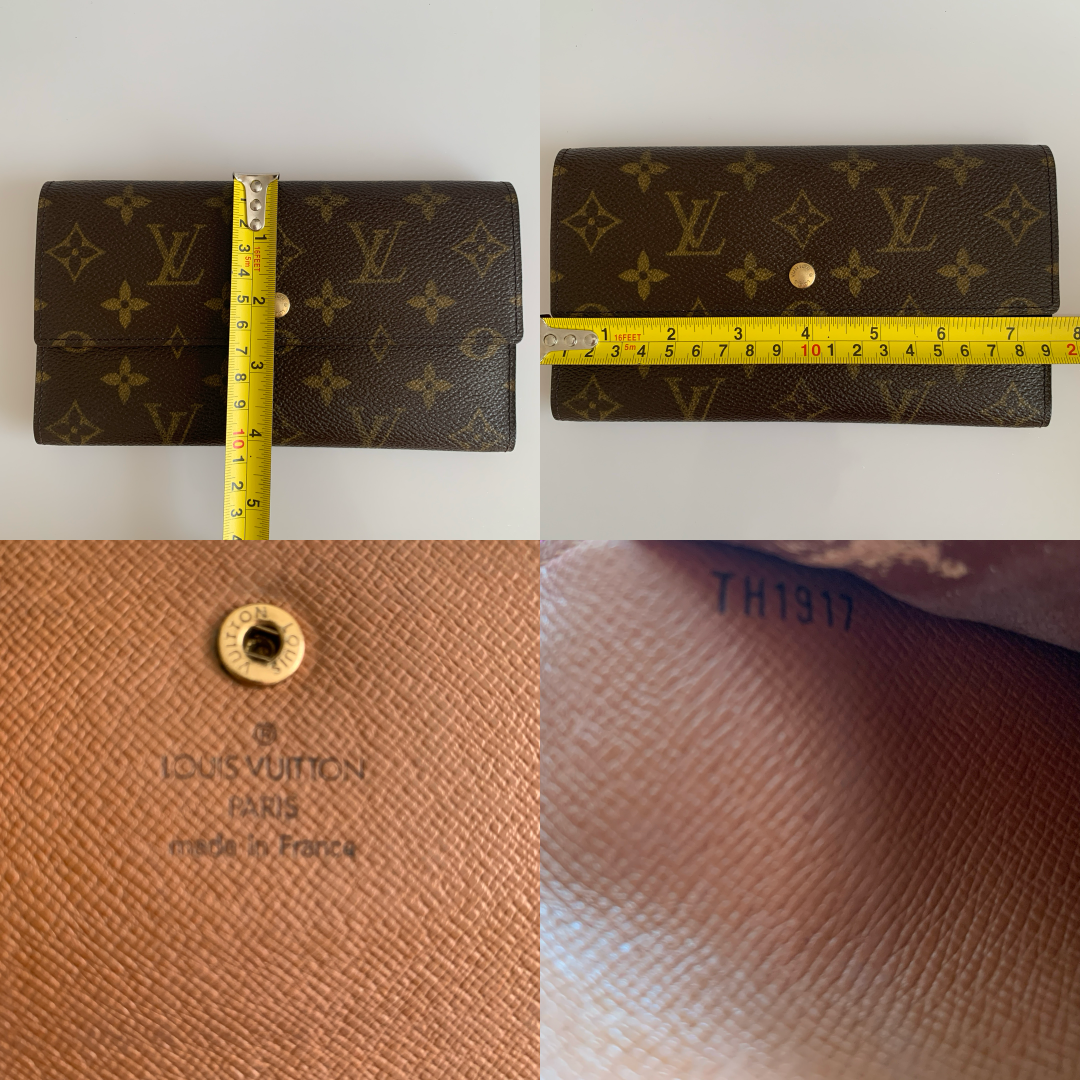 Louis Vuitton Leather Wallet th1917 authentic with COA