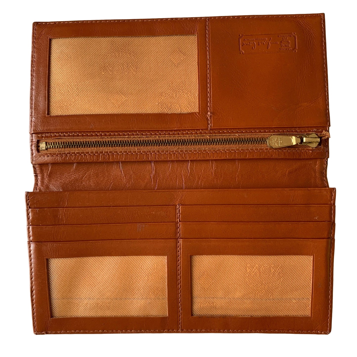 MCM cognac unisex bifold long wallet authentic with COA