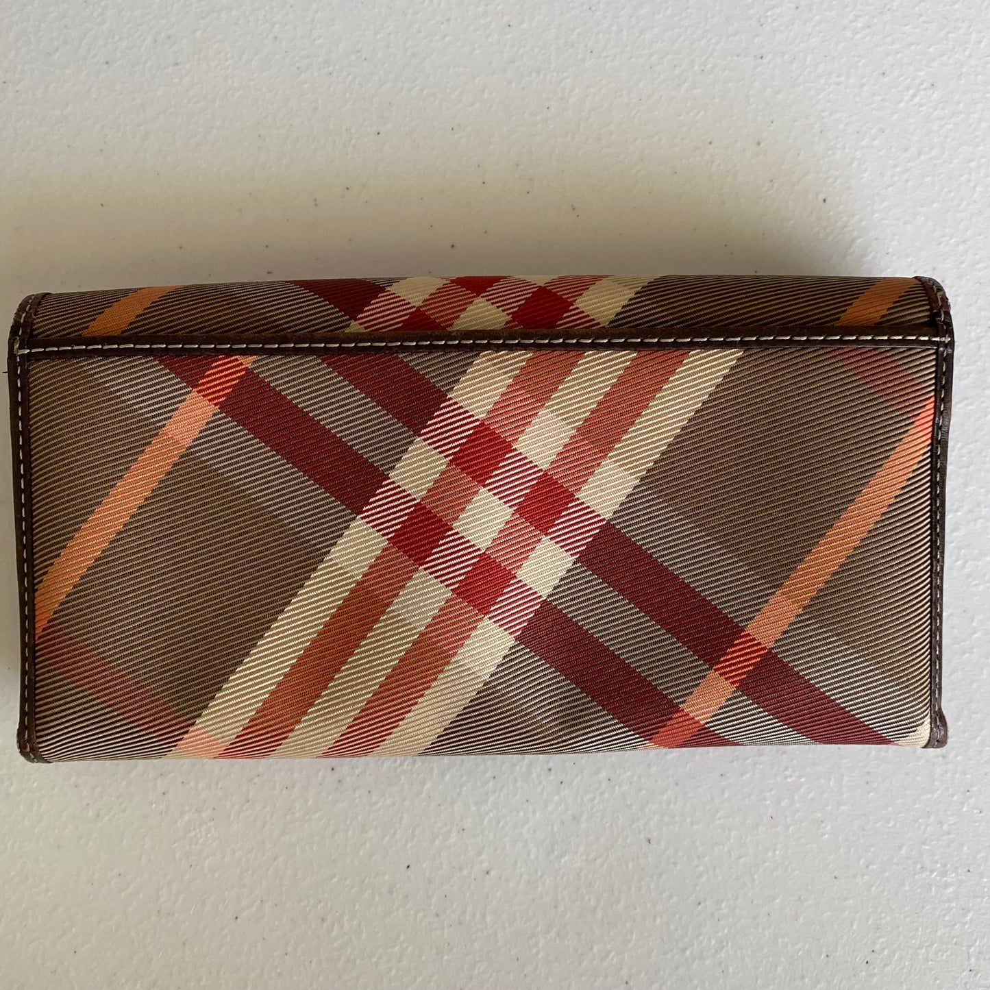 Burberry check long wallet authentic with coa