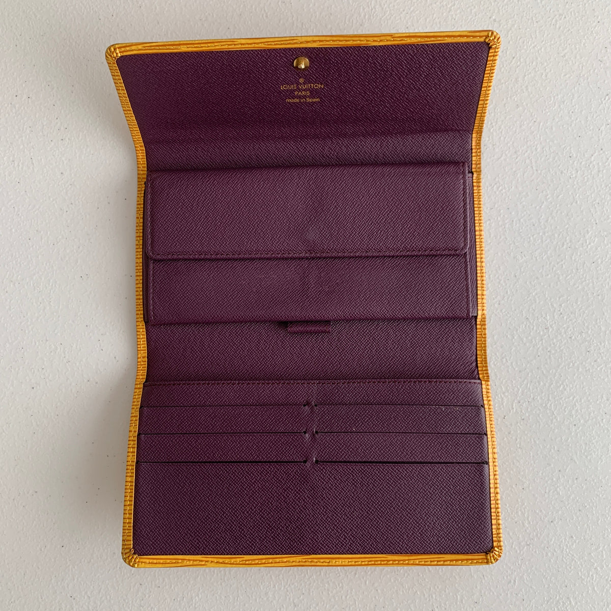 Louis Vuitton yellow Epi leather long wallet CA0091 Authentic with COA 7.5x4.2