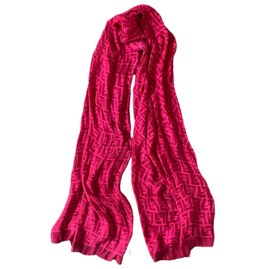 Authentic Fendi women’s pure silk monogram scarf