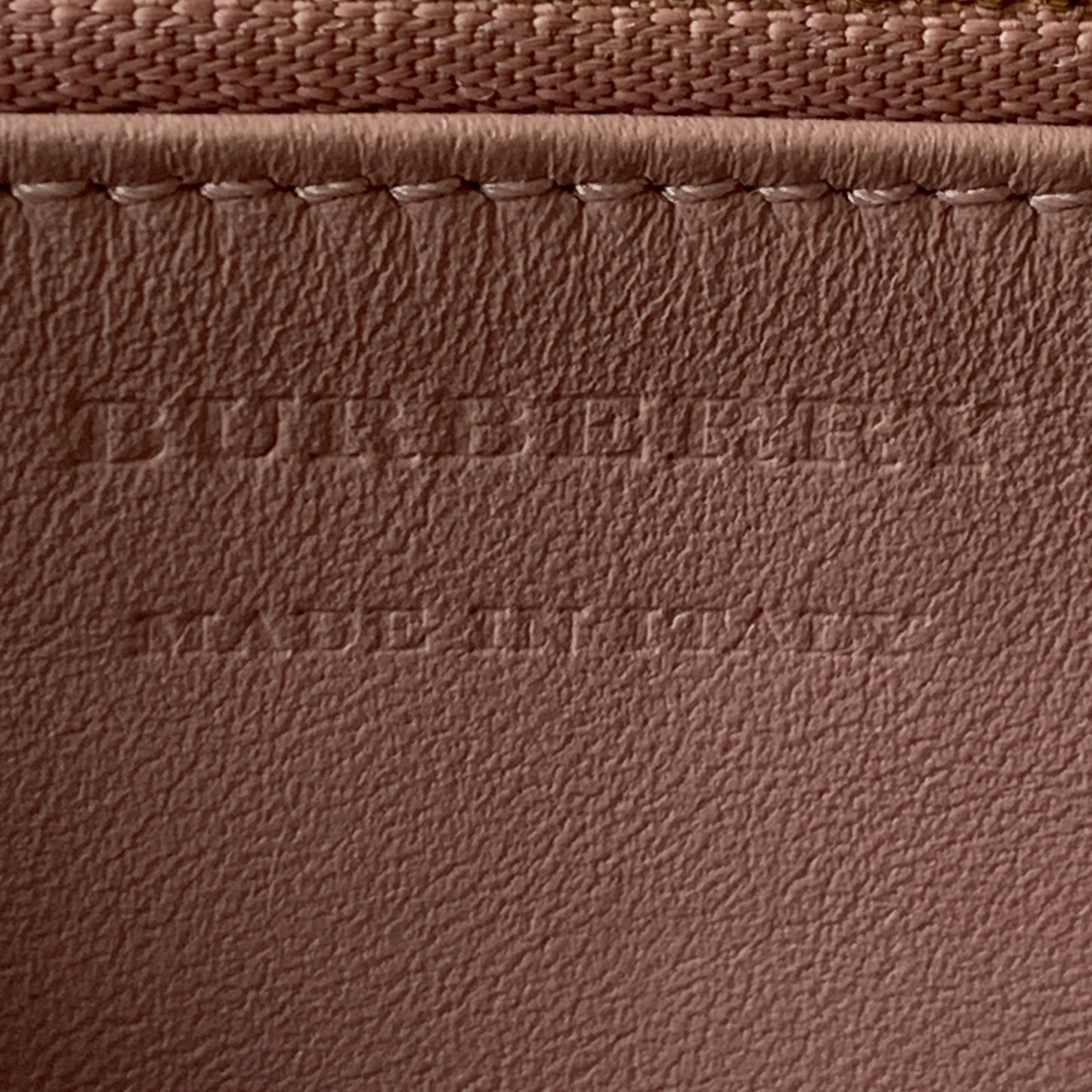 Burberry check and pink leather zipper around wallet authentic with COA