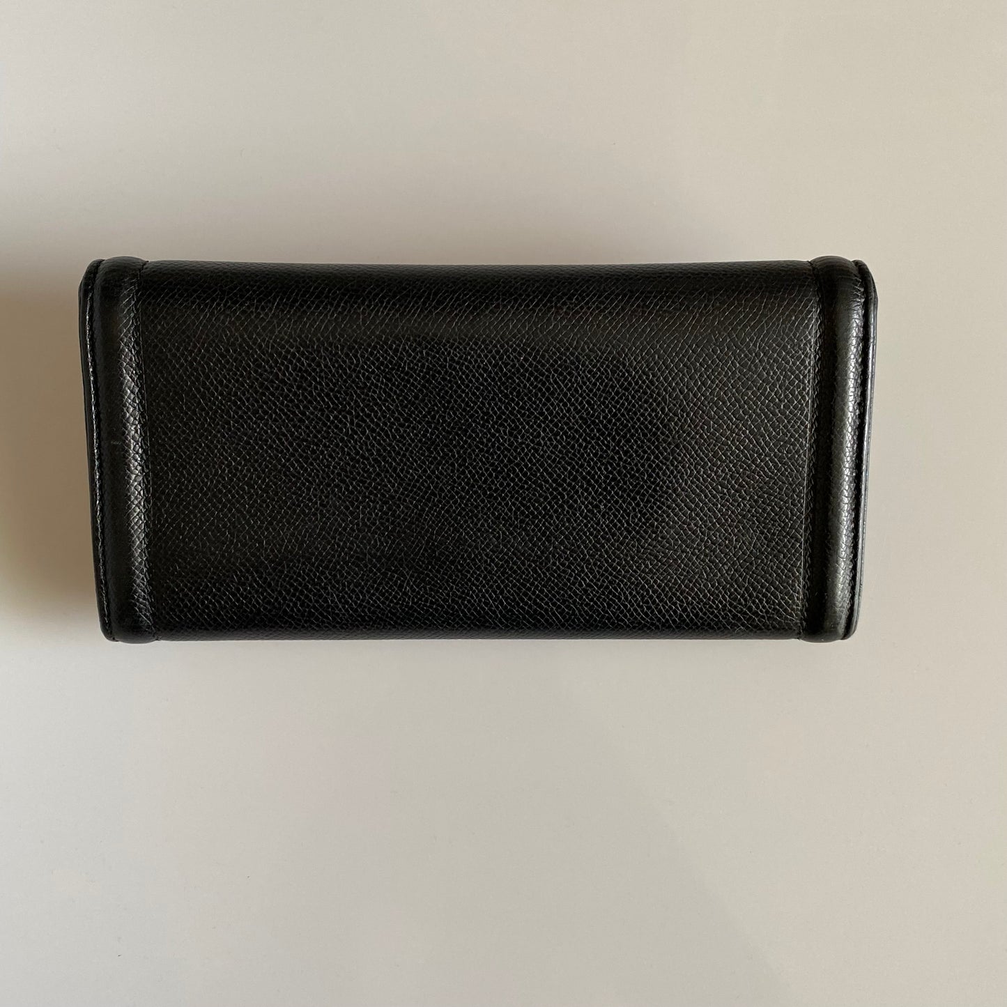 Salvatore Ferragamo black leather long wallet authentic with coa