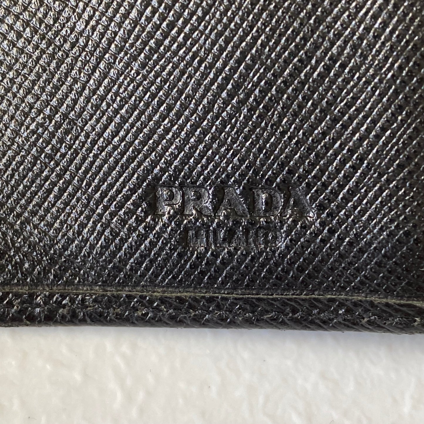 PRADA black saffiano leather wallet Authentic with COA