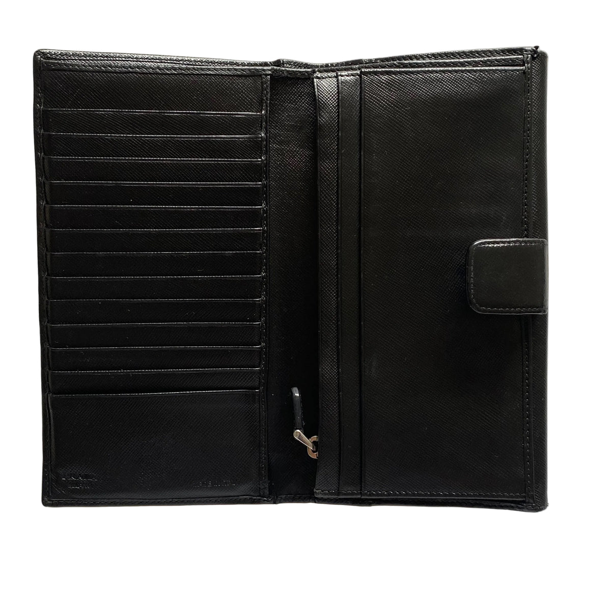 PRADA block leather long wallet authentic with coa and card 7.8x4.2