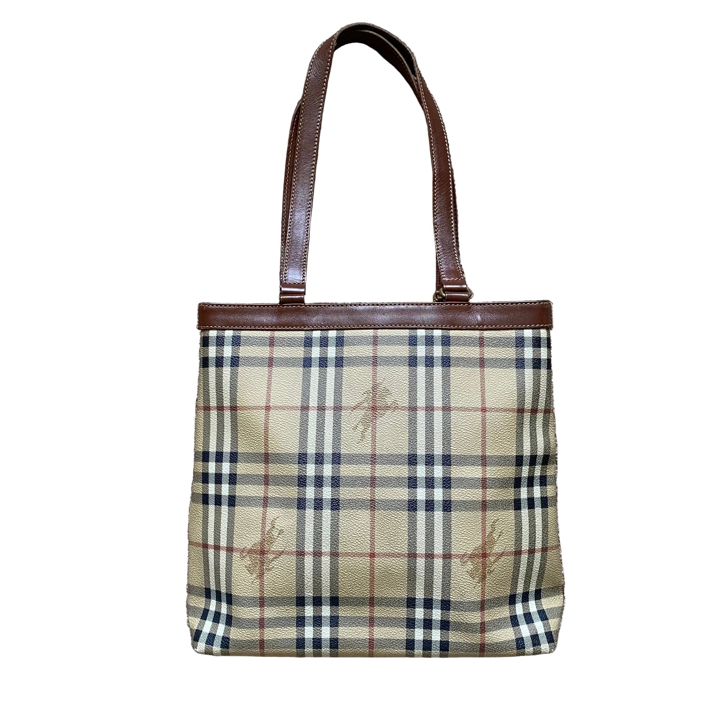 Burberry check shoulder tote bag Authentic with COA