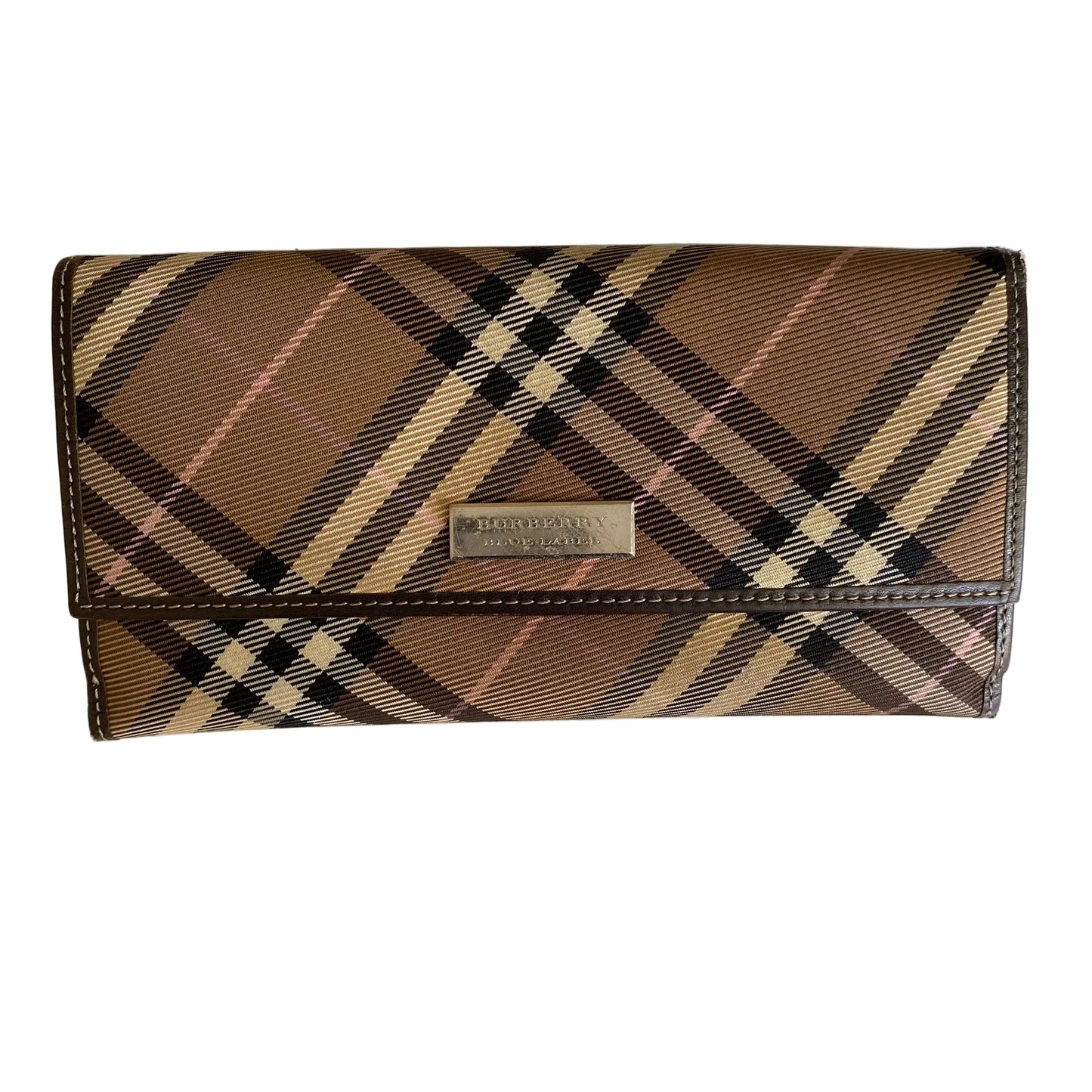 Burberry check long wallet authentic with coa