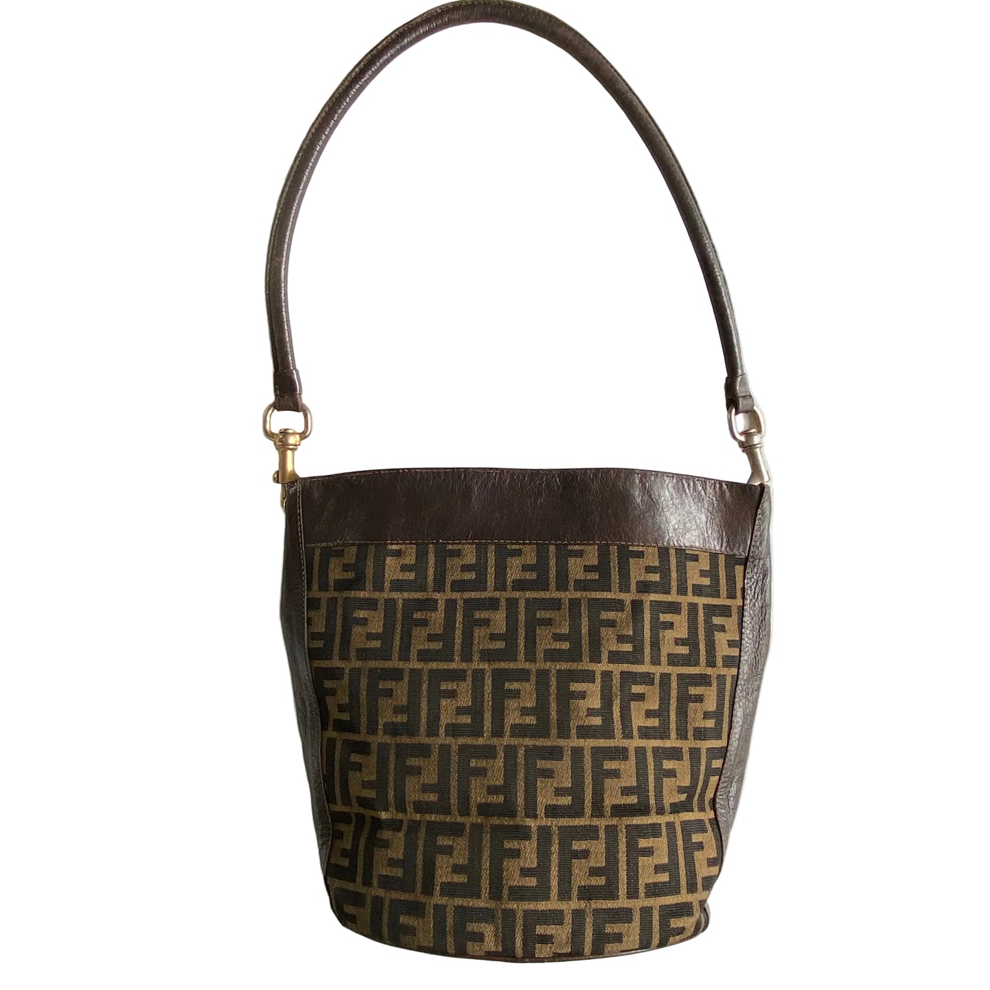 Fendi vintage zucca monogram shoulder bag Authentic with COA 13x11.5x5.5