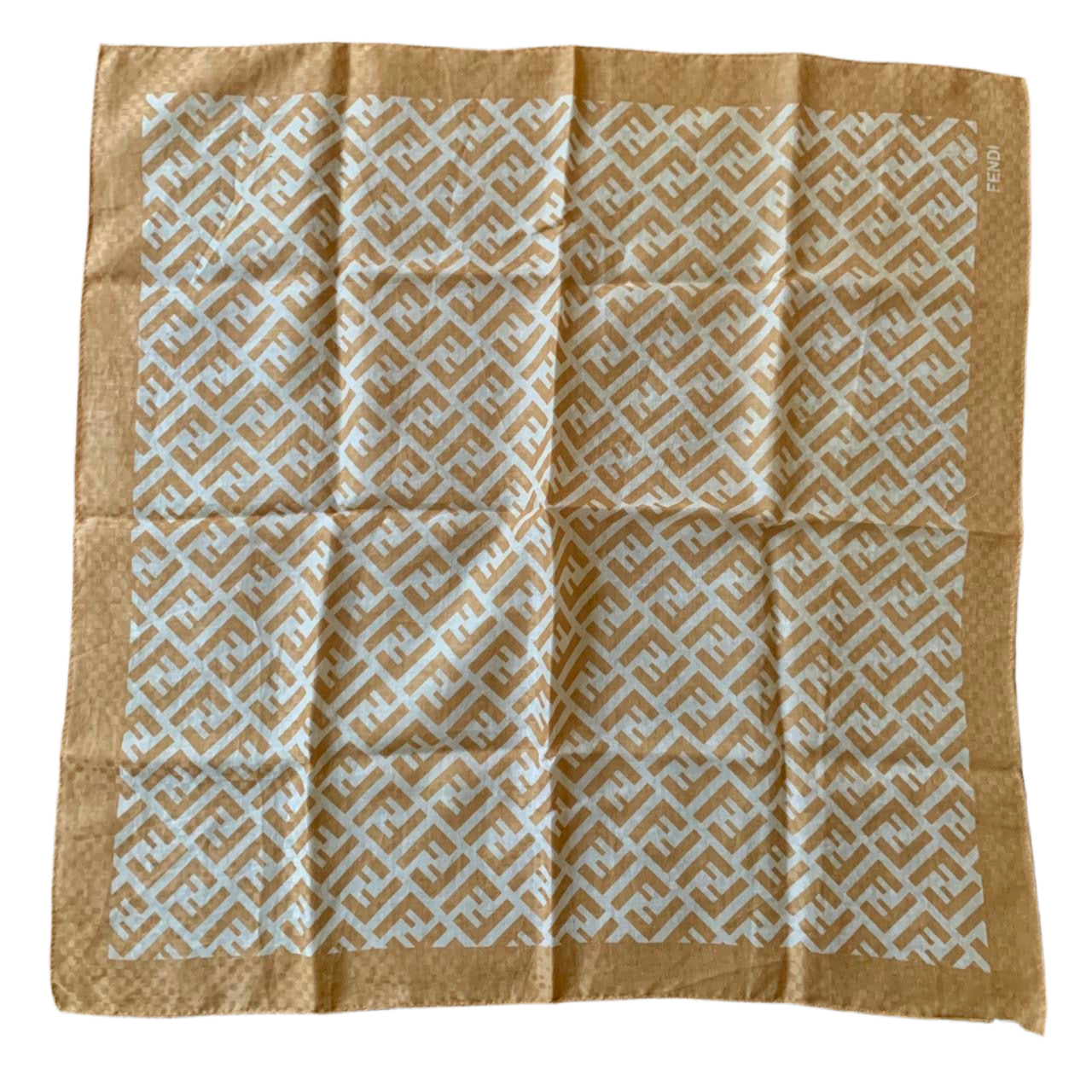 Authentic FENDI Women’s monogram cotton foulard