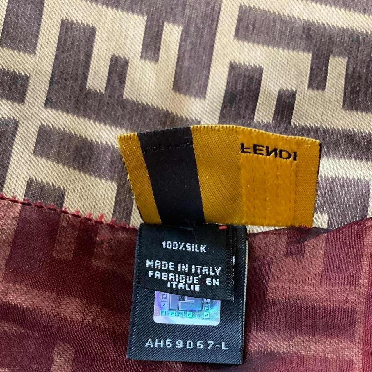 Authentic Fendi FF monogram silk scarf large and long