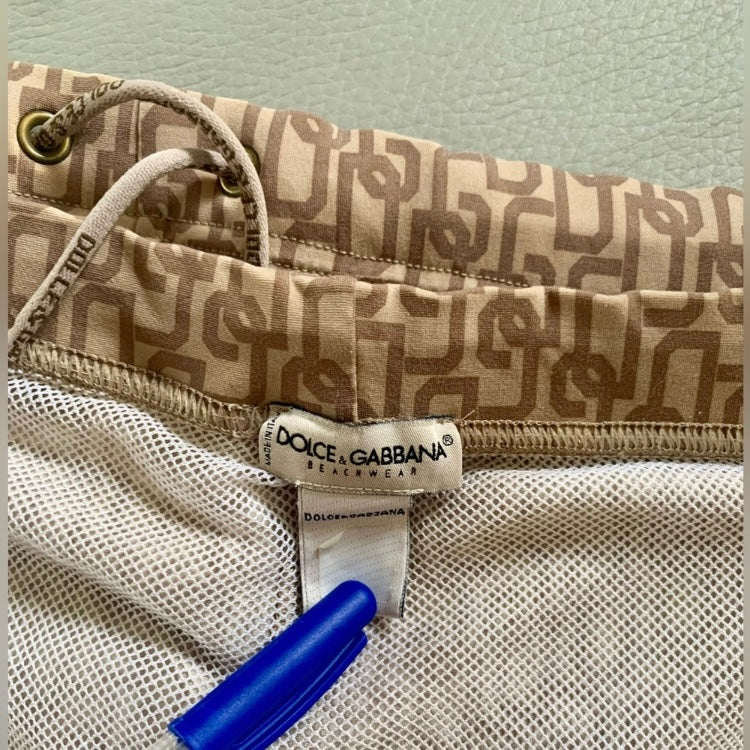 Authentic Dolce & Gabbana logo men's swim trunks