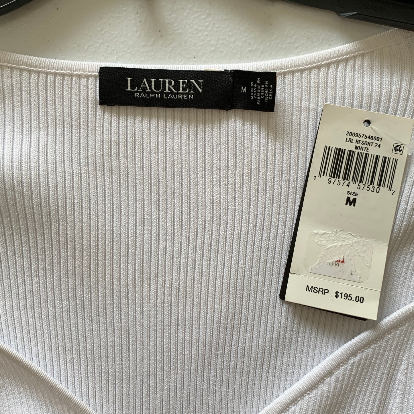 Lauren Ralph Lauren Women’s NWT white long sleeve size M tie front shirt