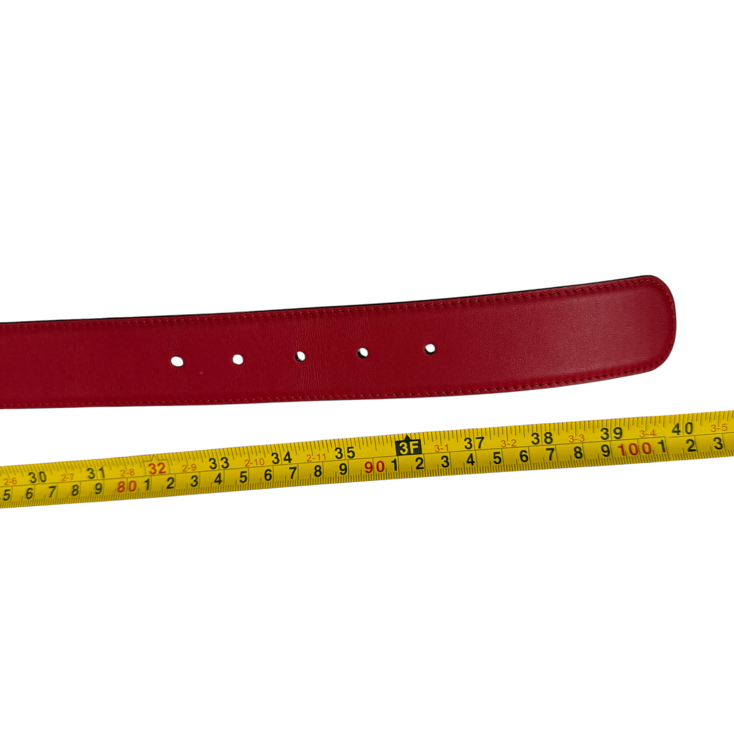 Gucci GG interlocking red leather belt size 90/36 authentic with COA