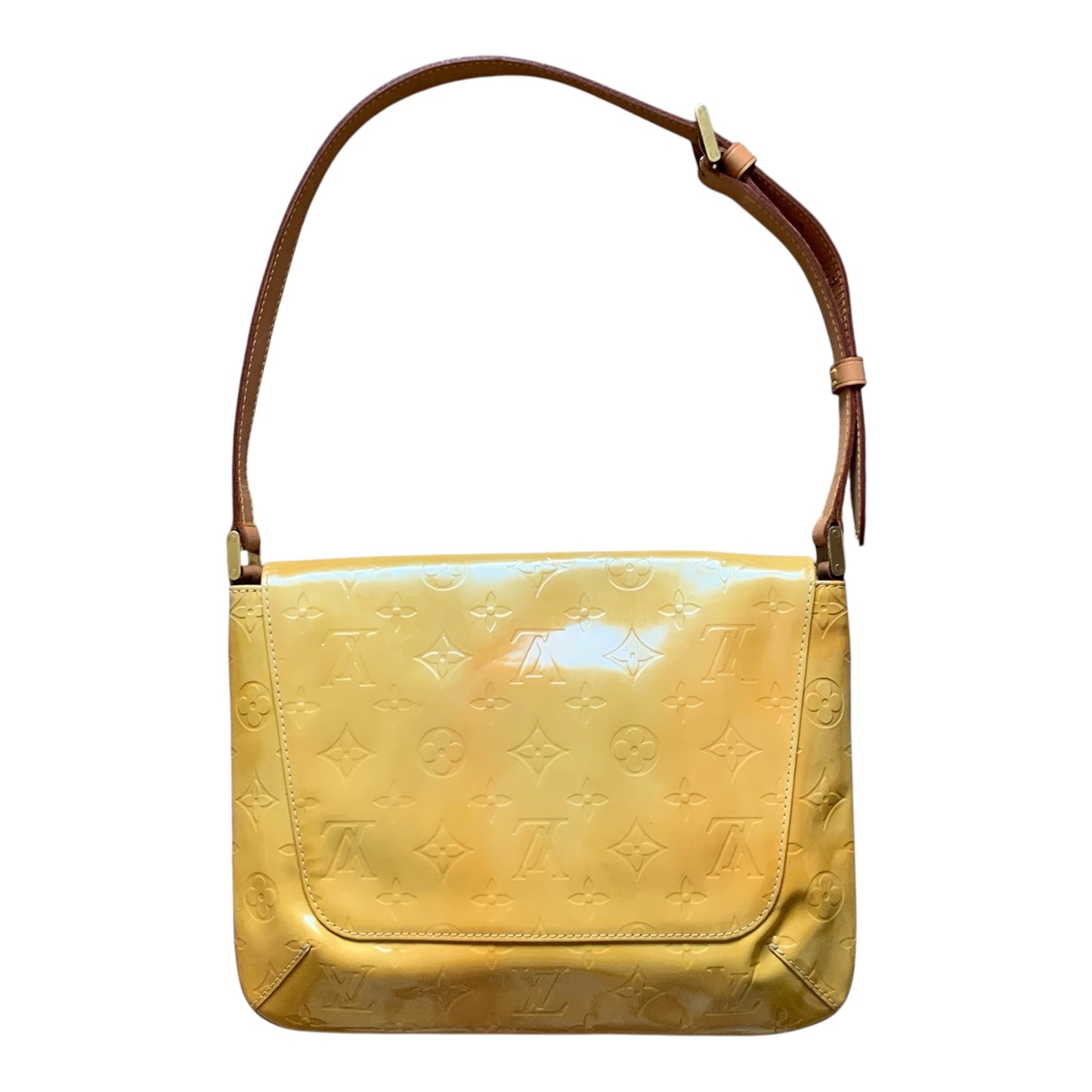 Louis Vuitton monogram yellow vernis BA1010 shoulder bag Authentic with COA