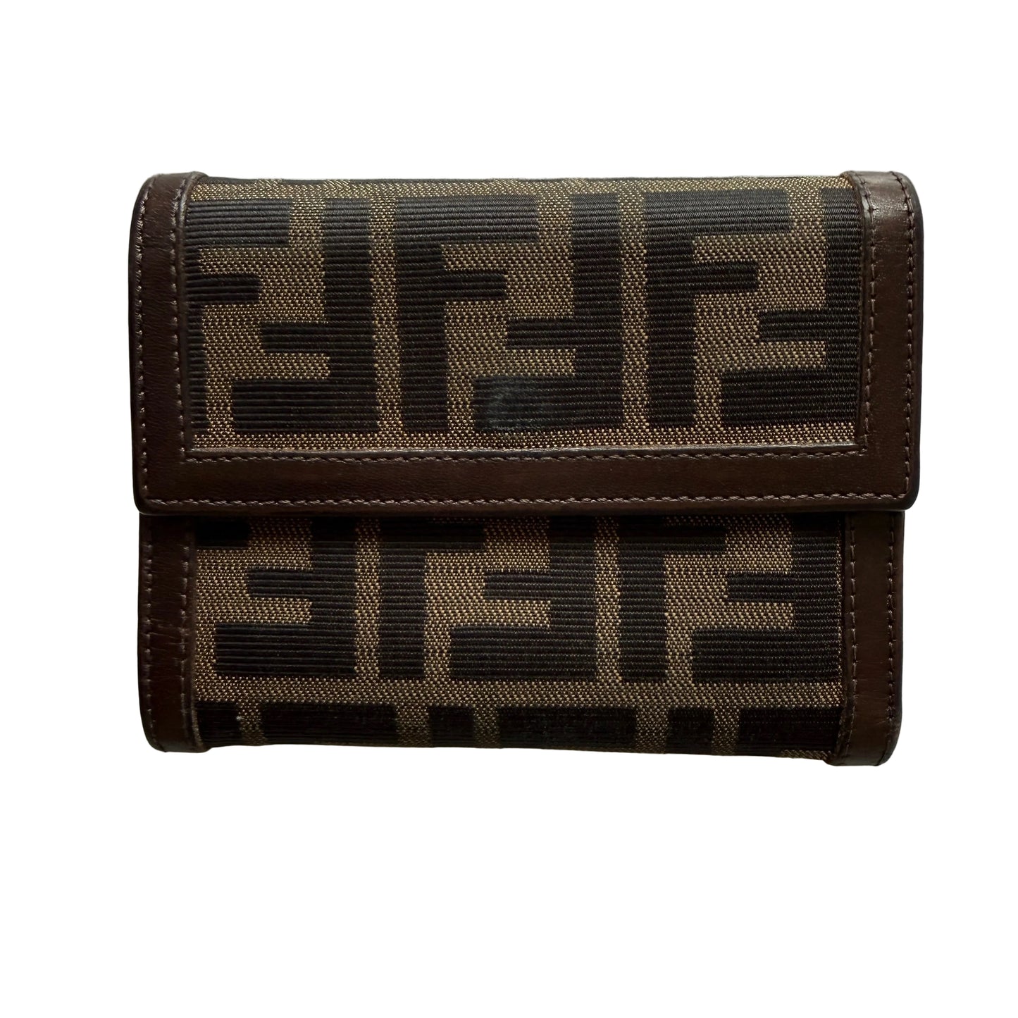 Fendi zucca monogram compact wallet authentic with COA