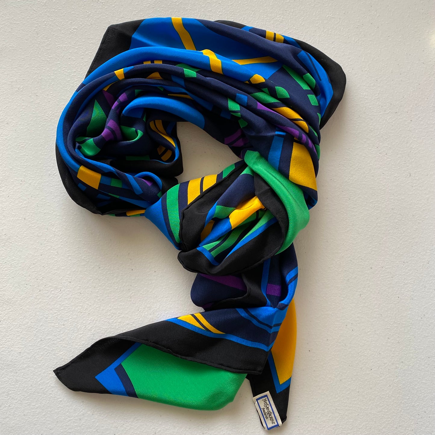 Yves Saint Laurent large square silk Scarf Authentic with coa 34 inch