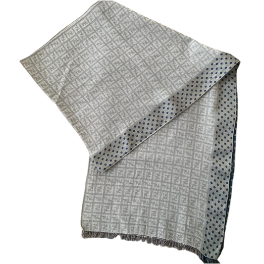 Authentic FENDI unisex All Season monogram silk and cotton scarf