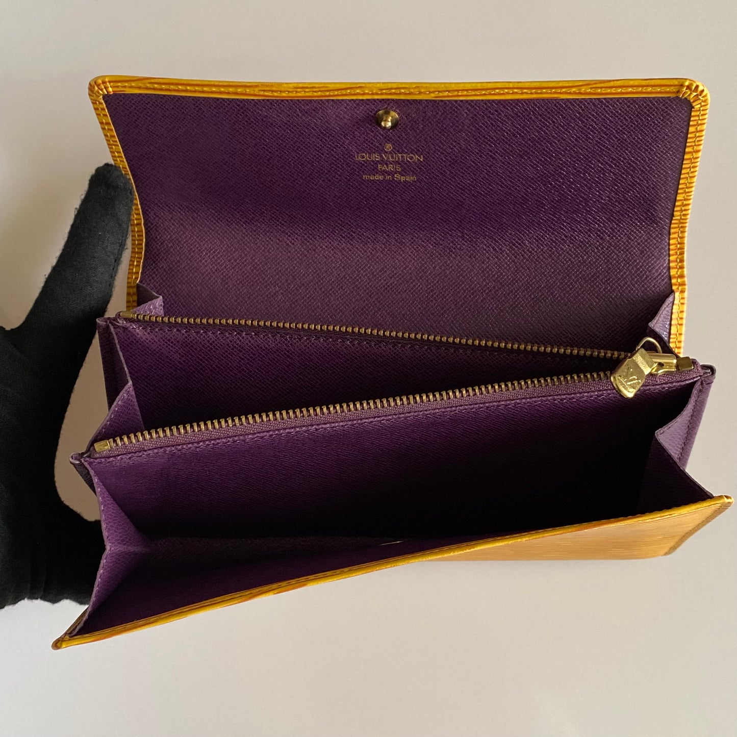 Louis Vuitton yellow Epi leather long wallet CA0944 Authentic with coa 7.5xx4