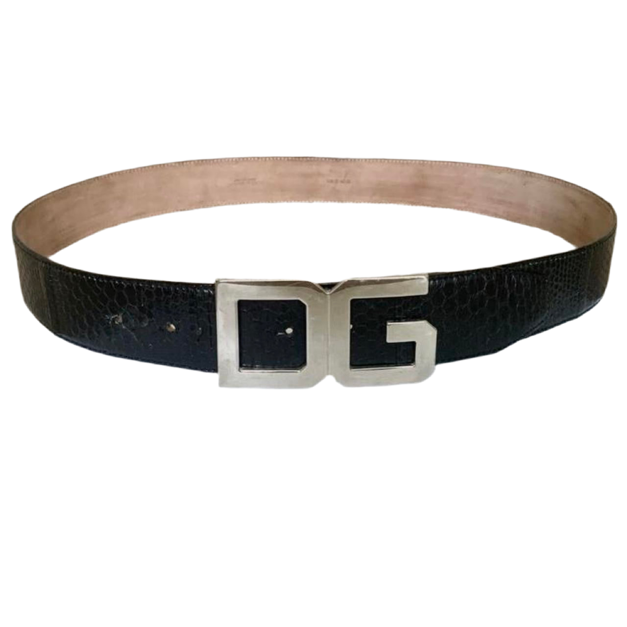 Authentic Dolce & Gabbana first line unisex black snakeskin leather belt