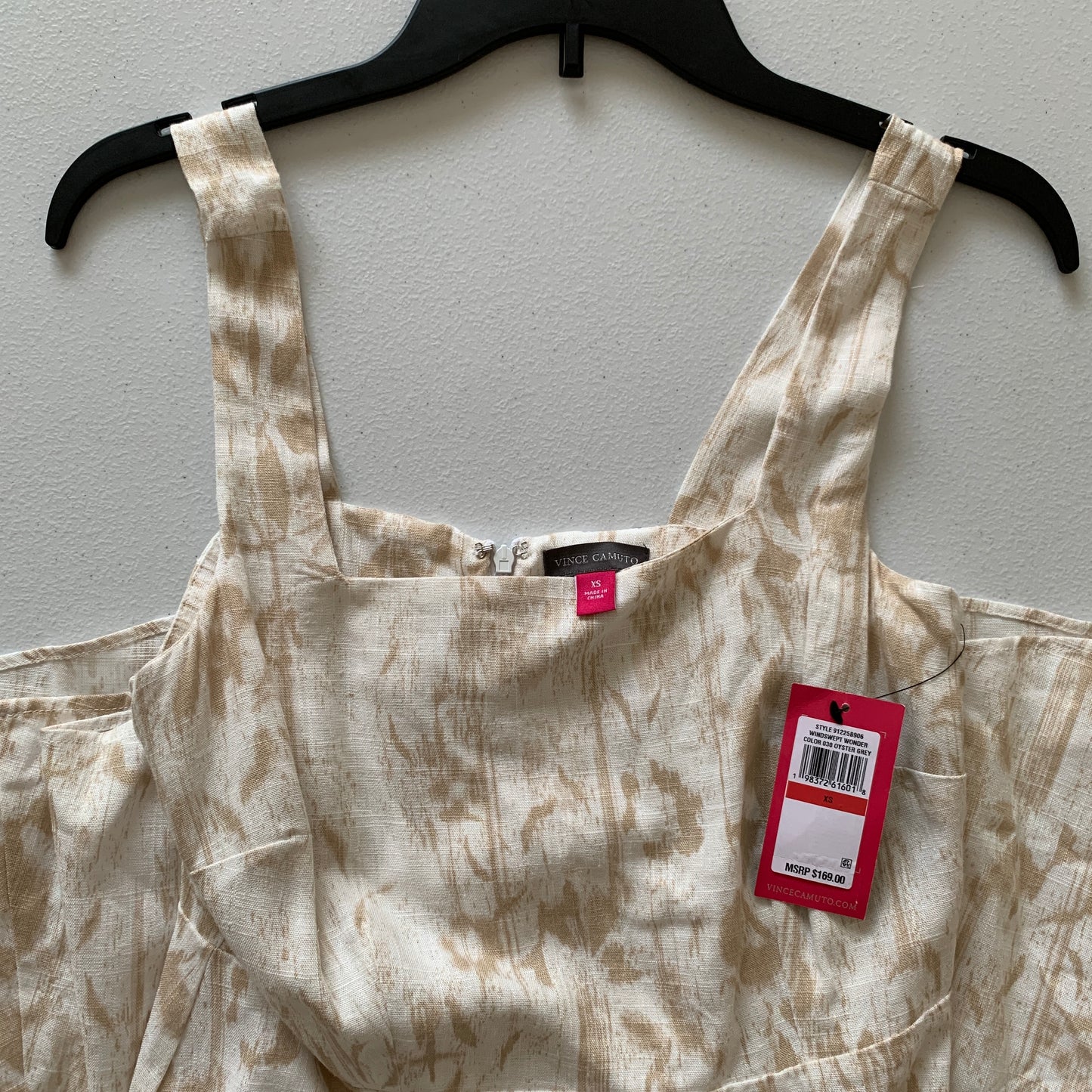 Vince Camuto Womens NWT cream tan floral print sleeveless dress