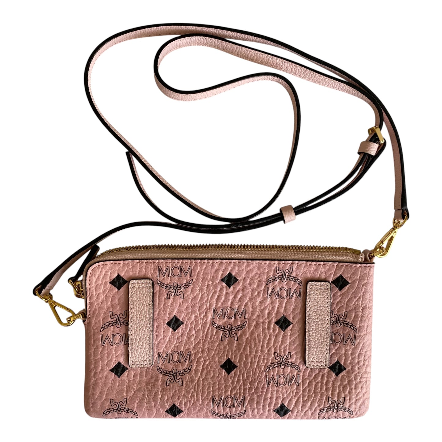 MCM pink visetos belt bag crossbody bag Authentic with COA