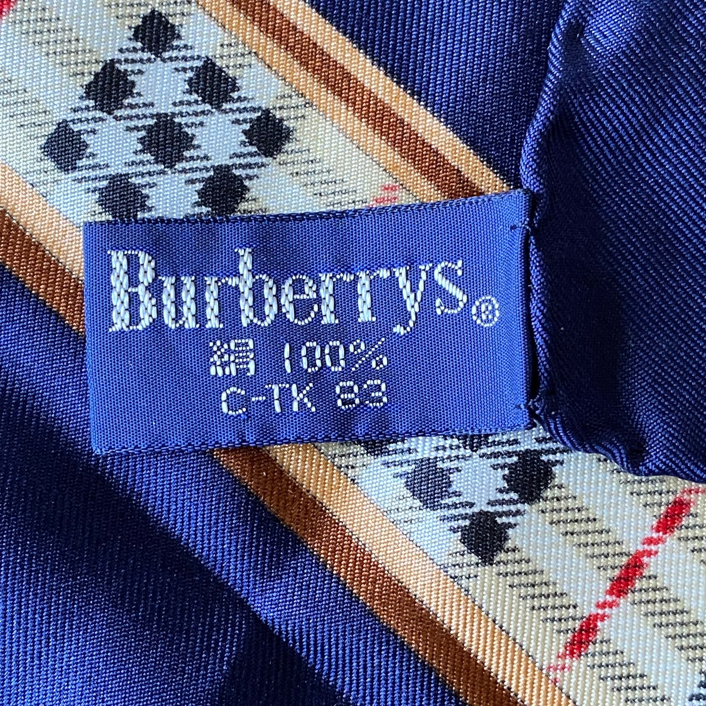 Burberry vintage check large silk square scarf Authentic with COA 22 inch
