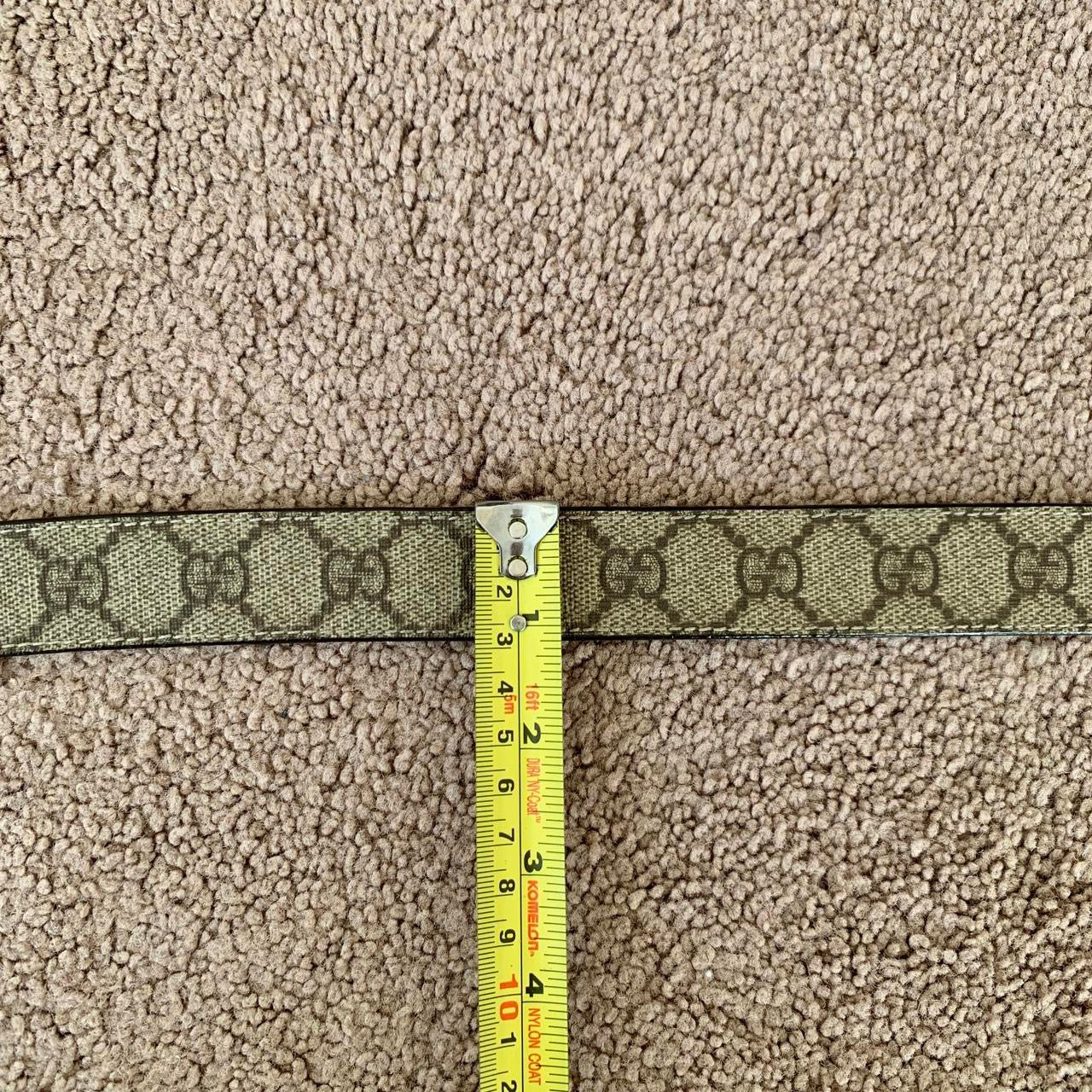 Authentic Gucci unisex monogram belt with silver buckle