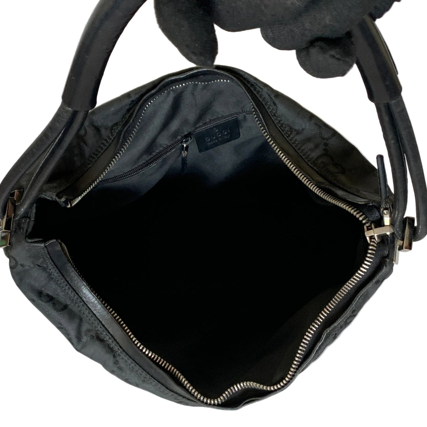 Gucci black GG canvas shoulder bag authentic with COA
