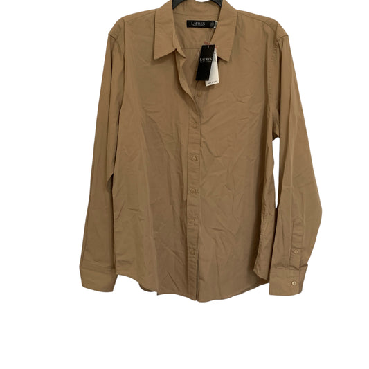 Lauren Ralph Lauren women’s NWT tan long sleeve button down shirt size XL