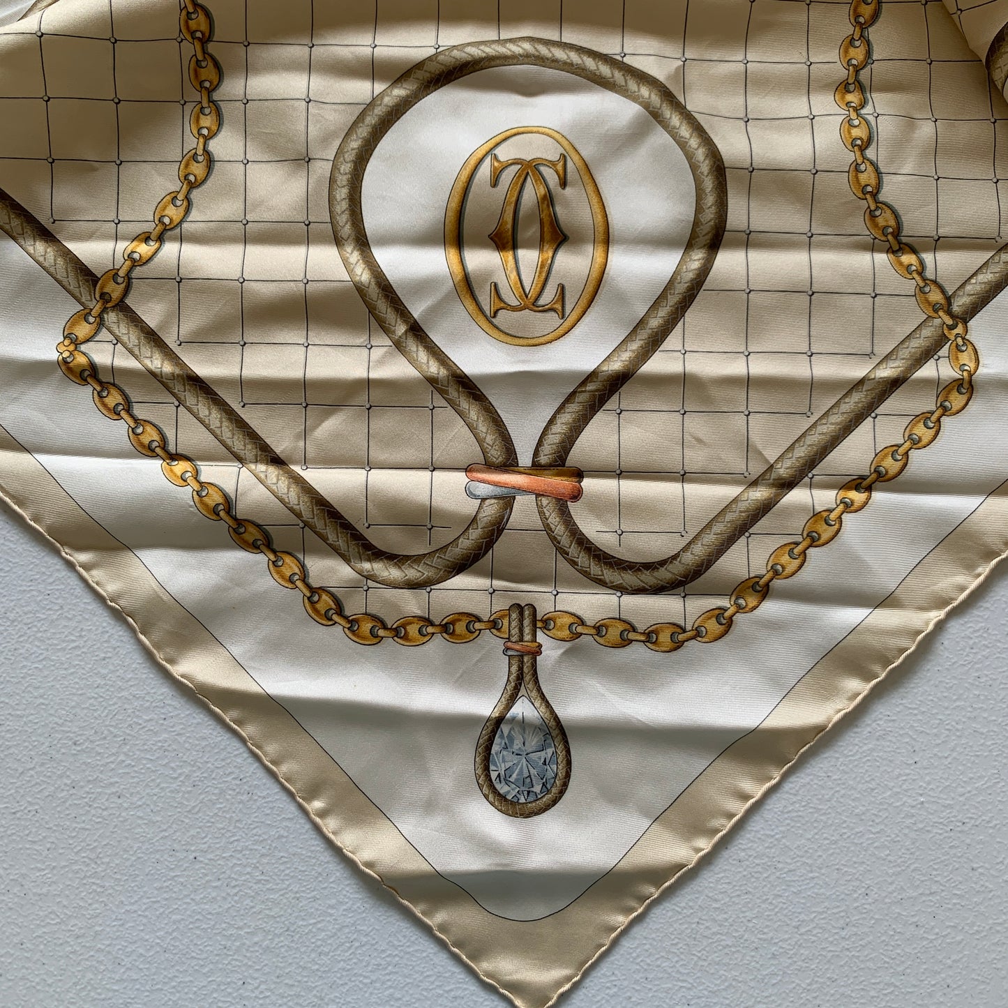 Cartier pure silk large square scarf Authentic with COA 32 inch