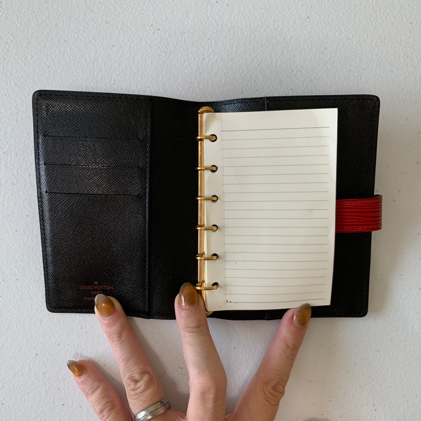 Louis Vuitton red Epi leather agenda CA0978 authentic with COA 5.8x4.4