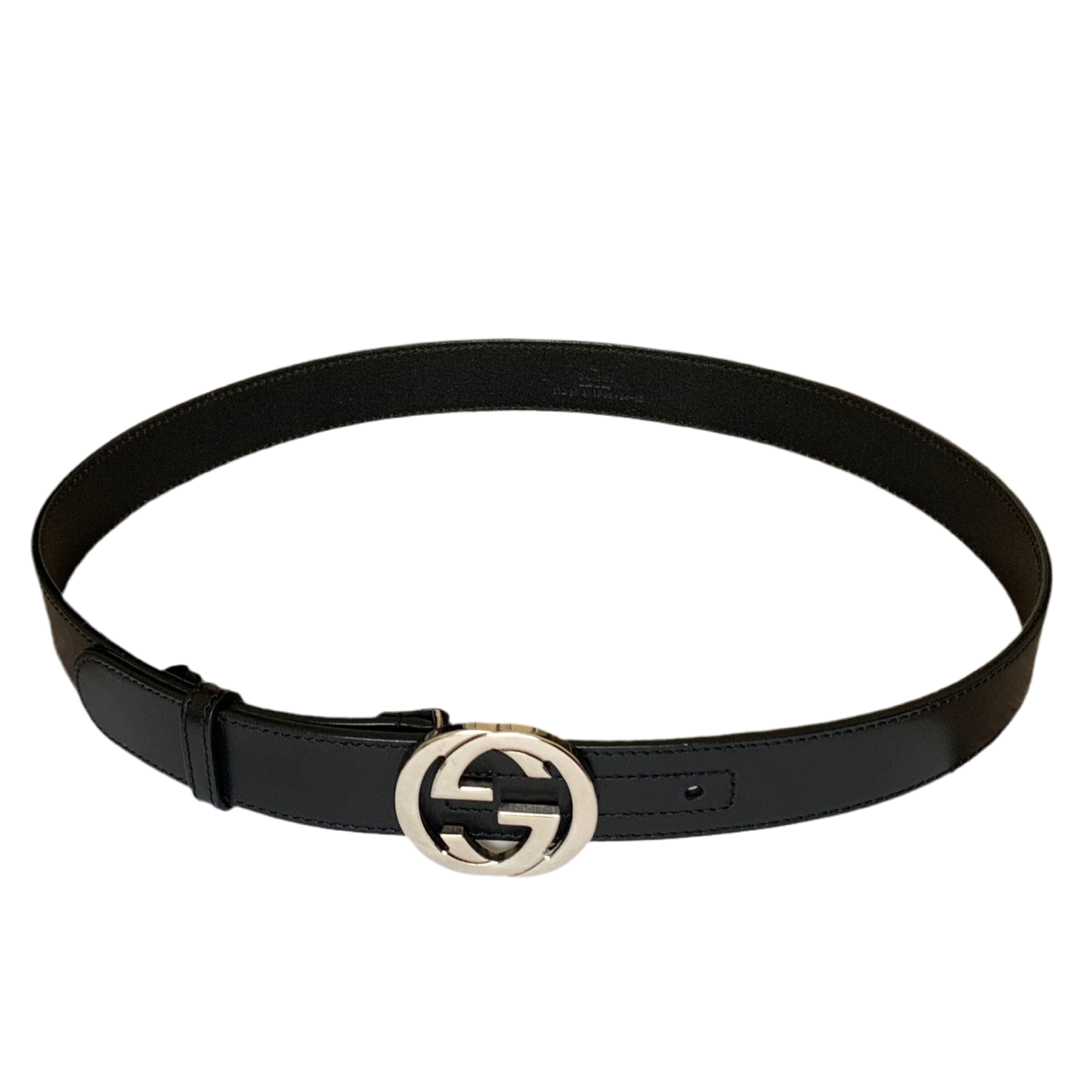 G1033 Gucci unisex black leather belt size 32 inches