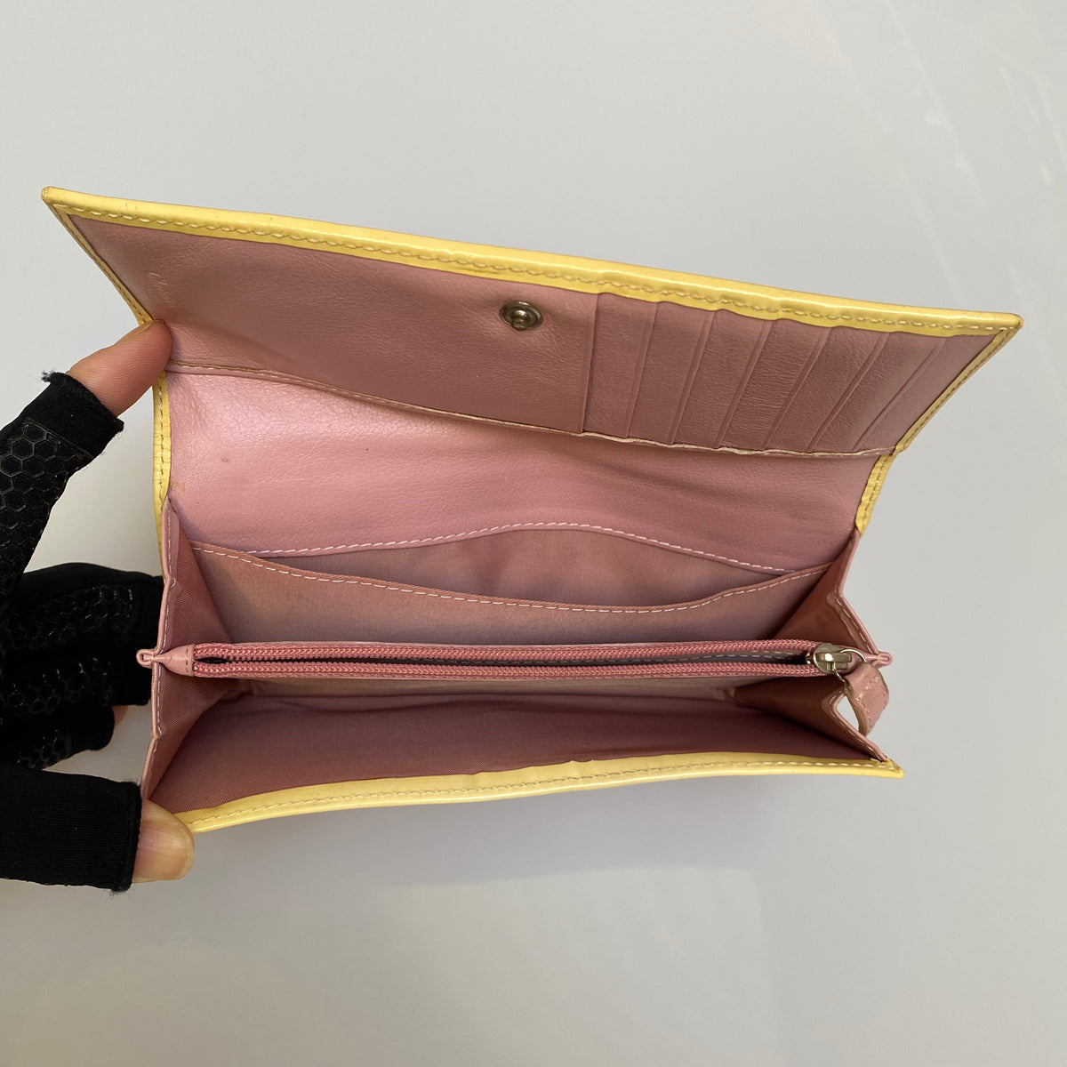 Dior pink oblique logo trotter pattern long wallet Authentic with COA 6.3x4