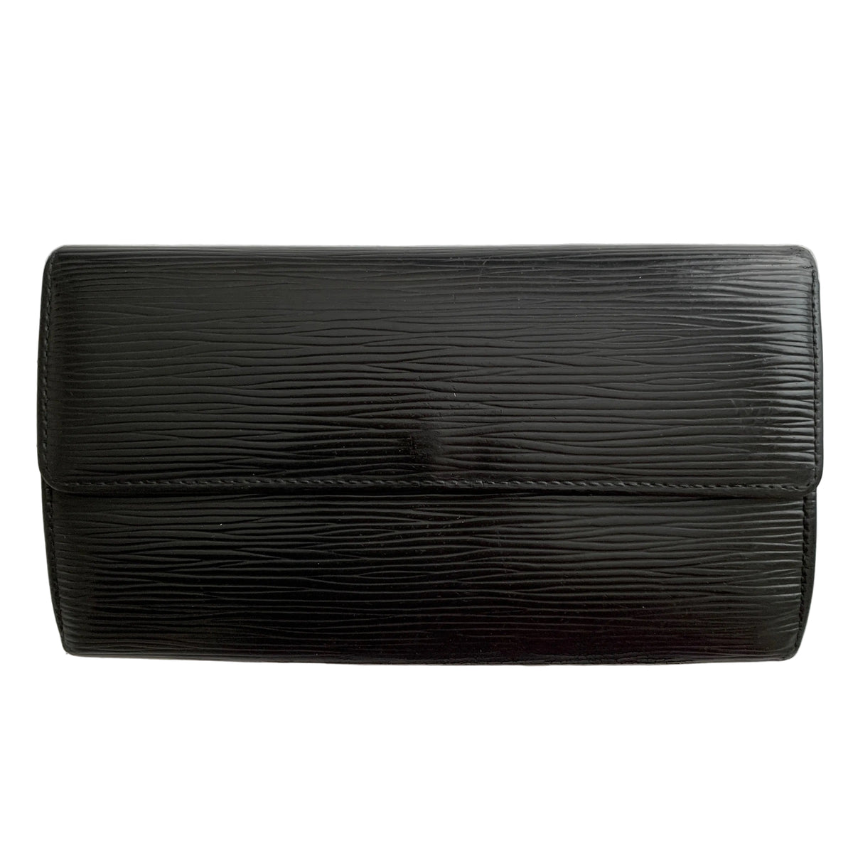 Louis Vuitton black Epi leather long wallet SR0045 Authentic with COA7.5x4.3