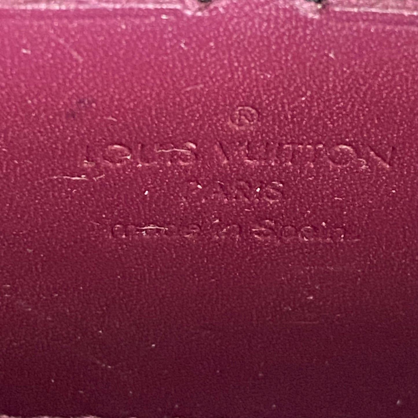 Louis Vuitton burgundy vernis monogram zippy wallet CA2038 Authentic with coa