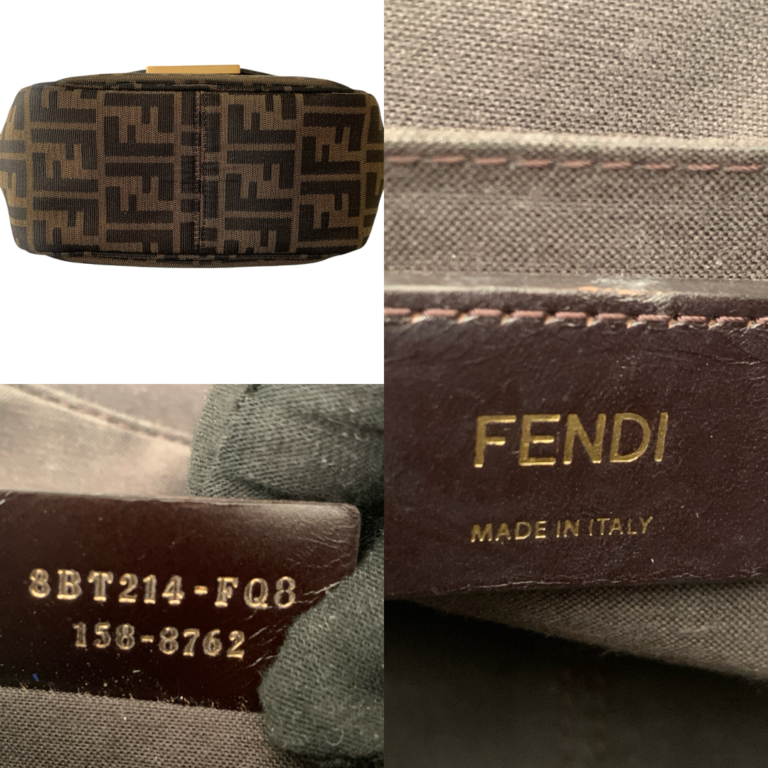 Fendi zucca monogram canvas and blue leather crossbody bag authentic with COA