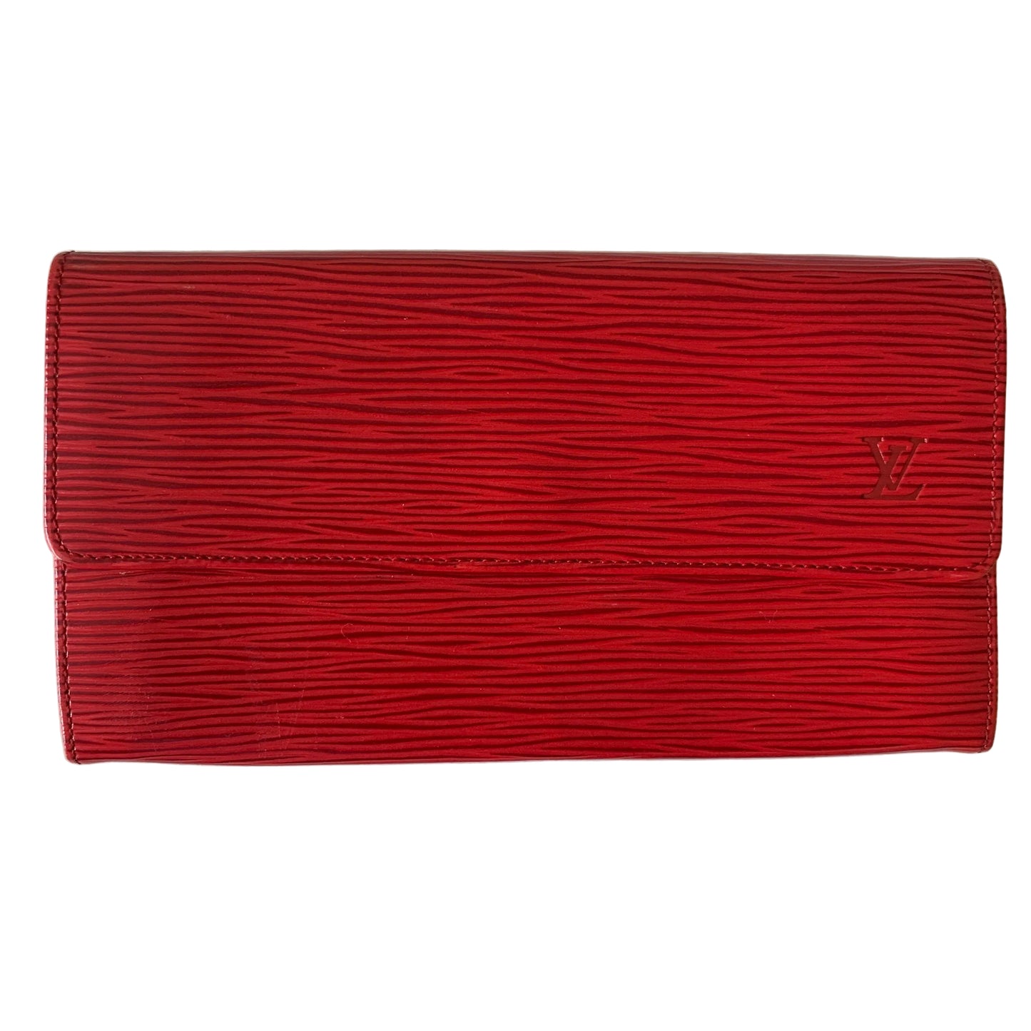 Louis Vuitton red Epi leather Wallet LO0990 authentic with COA