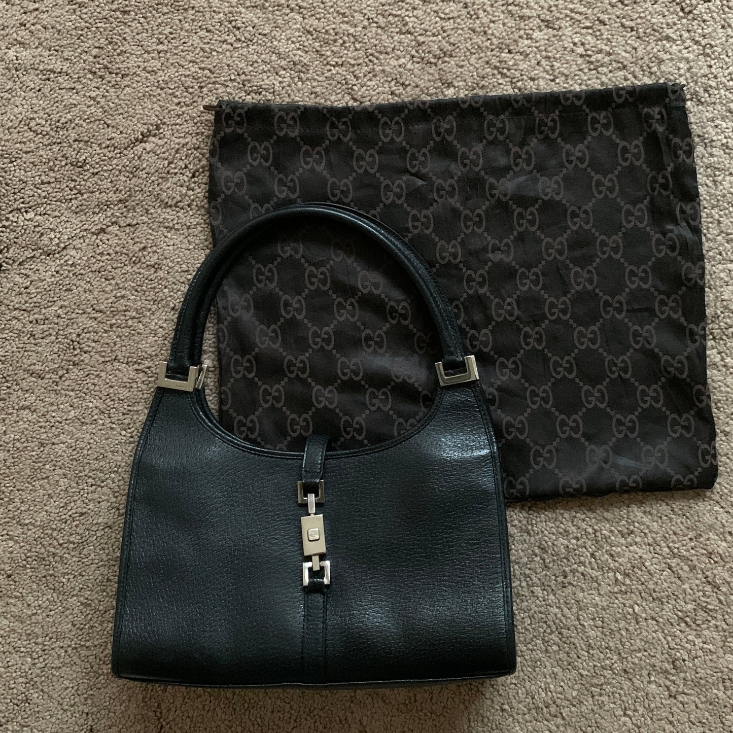 Authentic Gucci vintage Jackie black leather bag