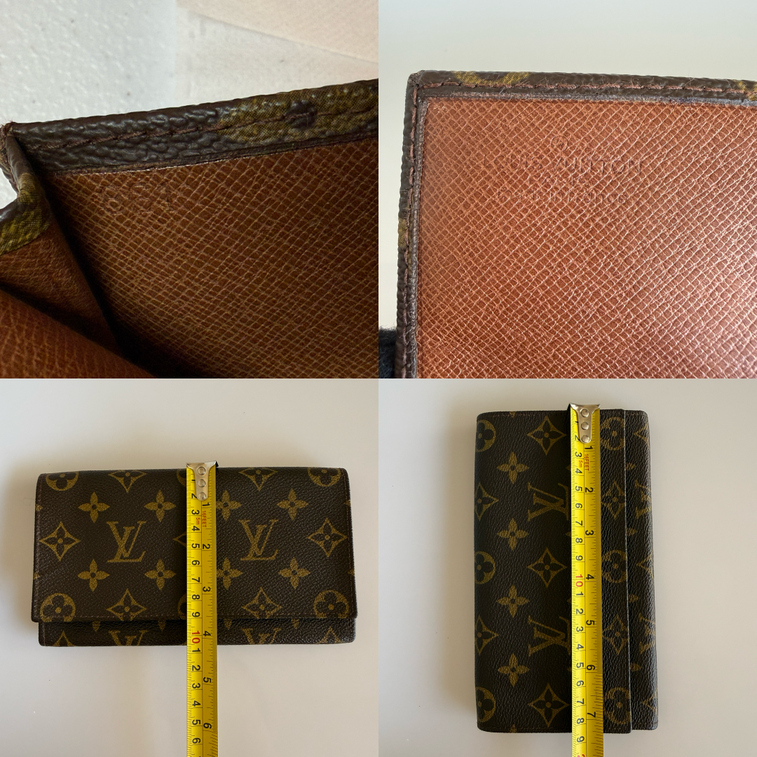 Louis Vuitton monogram wallet passport holder bag unisex vintage authentic with COA 851
