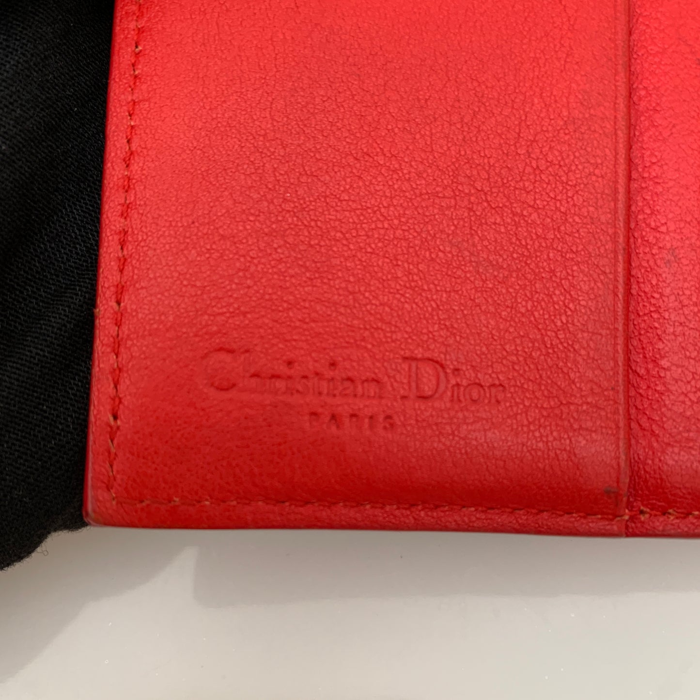 Christian Dior Red trotter logo patent leather Wallet Authentic with COA