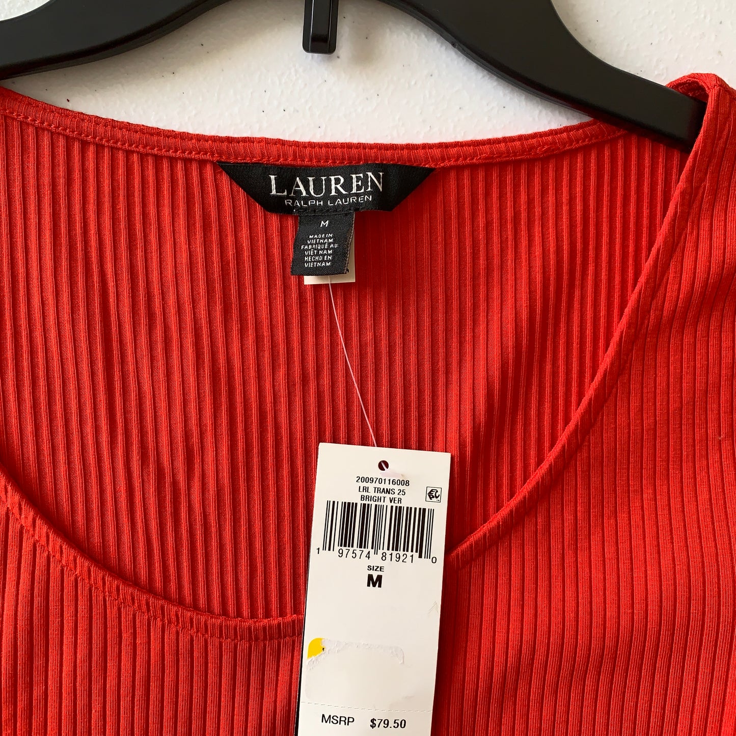 Lauren Ralph Lauren Women’s NWT Bright Red short sleeve knit shirt size medium