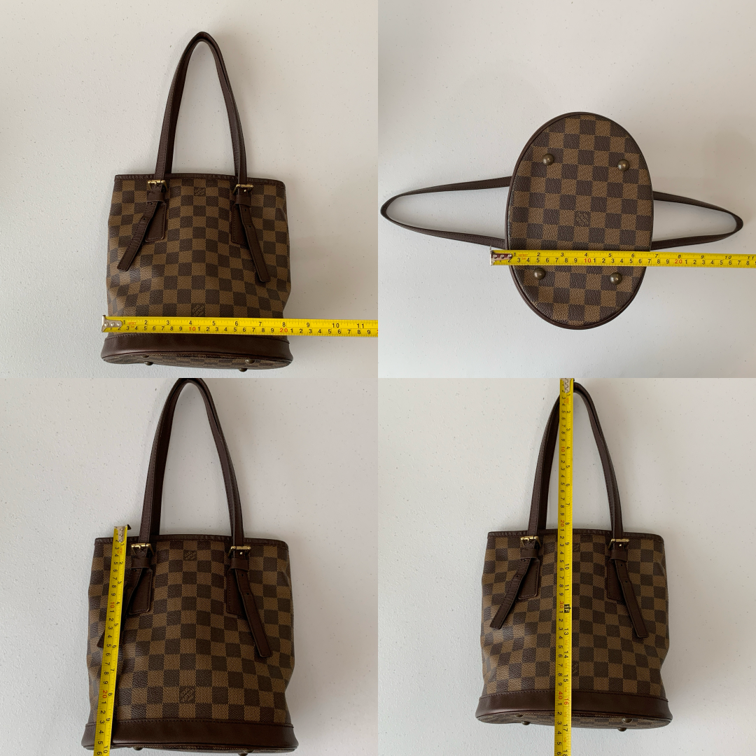 Louis Vuitton Damier Ebene Ar0928 bucket bag PM authentic with COA