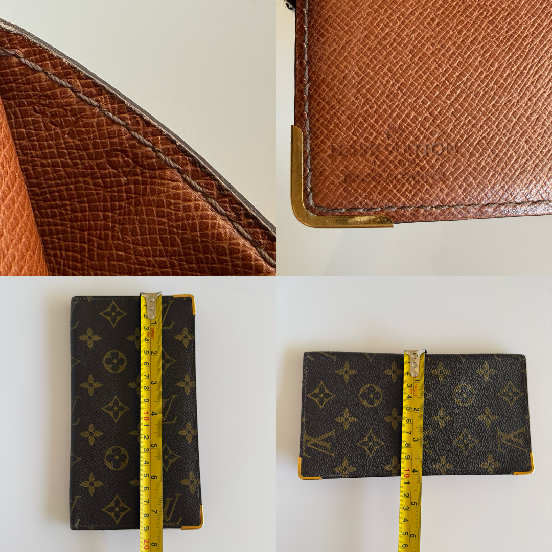 Louis Vuitton monogram long wallet passport card holder unisex authentic with C